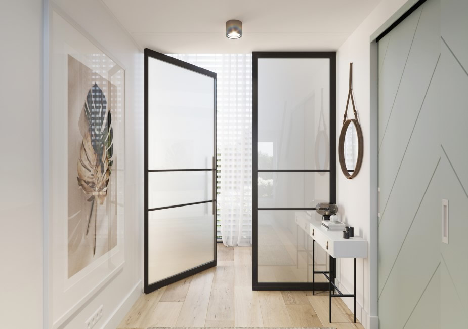 industriele deur melkglas